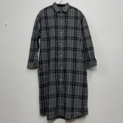 ジムフレックス Gymphlex グレー チェック フランネルシャツ ロング丈ワンピース 12