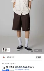 30 ディッキーズ ルーズフィット ウォーク ハーフパンツ ダークブラウン