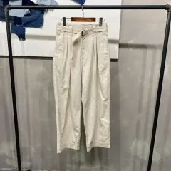 ( 27 インチ) UNIQLO(ユニクロ) U レディース ツータック ベルト付き コットンパンツ チノパンツ