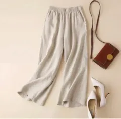 リネンウエストバンドパンツ 4 カラー