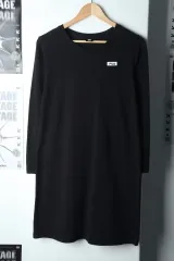 W ( M ) FILA(フィラ) ドレス ワンピース 黒 ロゴ- 14902