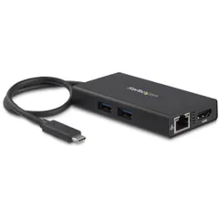 新品 StarTech.com マルチポートアダプター／USB Type-C／シングルモニタ／4K HDMI／60W USB PD／2x USB-A 3.0ハブ／GbE／USB Type-Cハブ ノートPC 用ポータブルミニドック／Mac & Windows／