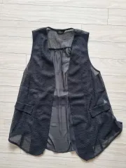 ブラックロングベスト (新品)