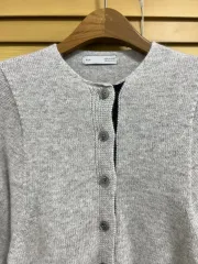 通販 レディース グレー クロップドニットカーディガン FREE