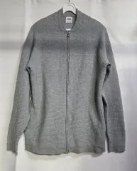 ZARA(ザラ) メンズ ニット セーター ジップアップ カーディガン グレー