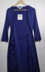 新品 XS ー S ) ダイアン 見た ファステンバーグ 紫 ラップ ロング ワンピース