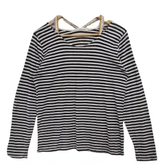 HEART MARKET 黒 ストライプ 長袖 Tシャツ F コットン 100 %