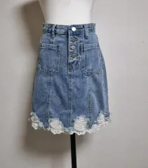 DS4 レース デニム スカート