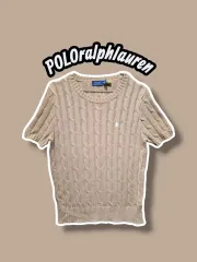 XL ／ POLO RALPH LAUREN(ポロラルフローレン) 半袖 ケーブルニット ベージュ 0728