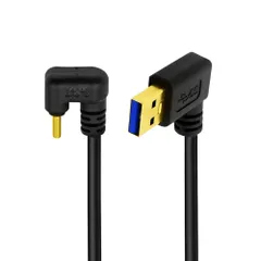 新品 xiwai 左角度 Type-A - Type C USB-C オス-オス USB3.0 電源データケーブル 480Mbps ブラック 反対 U字型 バックアングル ノートパソコン タブレット 携帯電話用 0.3M