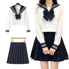 新品 [NOKIJP] セーラー服 本格制服 リボン白三本Ver.特集 jk コスプレ 半袖 長袖 大人 女子高生 制服 ランキング セーラー 服 コスチューム レディース 女装 ハロウィン 紺 黒 白 緑 人気 セーラー服 コスプレ