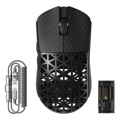 新品 ATTACK SHARK R5Ultra 無影 カーボンファイバー製無線ゲーミングマウス 超軽量39g±3 PAW3950MAX ワイヤレス 2.4g/bluetooth/USB-C Nordic52840マウス コイルケーブル/グリップテープ付き「技適