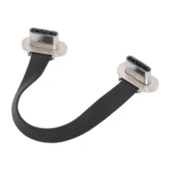 新品 xiwai ショートUSB2.0データケーブル 2.76インチ 超薄型フラットUSB-CタイプC - USB-C電源 デュアルアングルコネクタ 65W急速充電 ノートパソコン タブレット スマートフォン用 7cm シルバープラグ