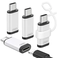 新品 MoKo 36WPD充電対応 ライトニングからType C変換用アダプタ 4枚セット紛失防止シリコンストラップ付き 480Mbpsデータ転送 ライトニング to Type C 変換アダプター 小型 iOS TypeC変換アダプター iPhoneAir/i