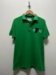 メンズ フレンチ・コネクション 緑 半袖 ポロTシャツ L
