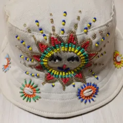 ビーズ 装飾 リバーシブル バケットハット