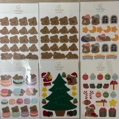 まとめ 傾げクマ ステッカー6枚 ダイアリーデコ 文具