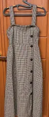 日本 ヴィンテージ CHECK オーバALL Long ONE PIECE (服 3点以上購入時 送料無料)