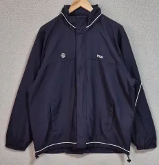 実寸 XXL （ 110 ） FILA(フィラ) ネイビー ヴィンテージ ウインドブレーカー ウインドランナー