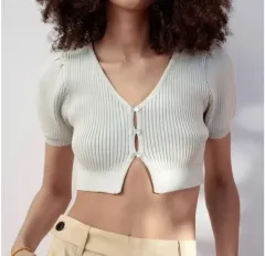 ZARA(ザラ) 半袖 ニットカーディガン