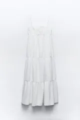 ZARA(ザラ) パネル ポプリン コンビ ミディ ワンピース