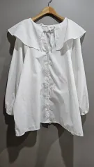 1+1 SELECT MOCA) 白 ビック襟 ブラウス F