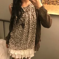 JPN Brand 姉ギャル ブラウン ドット ブラウス