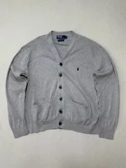 ポロ ラルフローレン PIMA COTTON カーディガン グレー L 100