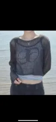 ason(アズオン) ason netting knit ネッティングニット チャコール