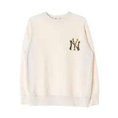 XS MLB クリーム チェック ニューヨークヤンキース パーカー スウェットシャツ