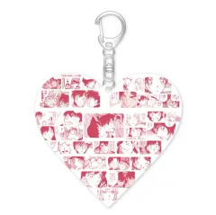 名探偵コナン 30周年展示会 工藤 新一 毛利 蘭 ハート アクリル キーホルダー キーリング