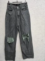 ブラックアップ ダメージ ウォッシュ デニム パンツ S