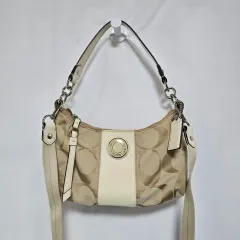 コーチ シグネチャー アイボリー パータン HOBO BAG ショルダーバッグ クロスバック 0913