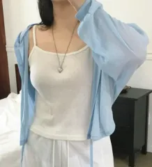 サマー シースルー フード カーディガン