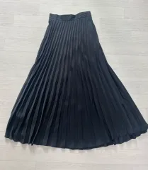 ZARA ブラック プリーツ ロング スカート XS