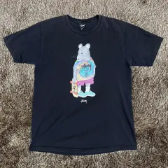 STUSSY ステューシー ブラック グラフィック 半袖 Tシャツ M