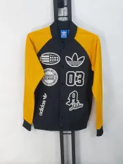 adidas(アディダス) ジャージ ロゴ スタジアム トラックトップス 黒 黄色 95