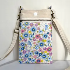 スマホポシェット お花と妖精 ショルダーストラップ付き