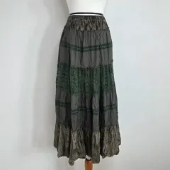 ヴィンテージ レース ティアード ロング スカート