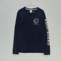 アバクロンビー メンズ100 ラウンドTシャツ 春 秋 ネイビー 01263