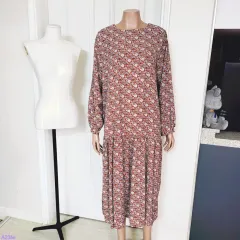 --- 9 000 一---( 66 77 サイズ アンティーク 小花 ロング ワンピース 2366