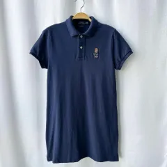 ポロ Ralph Lauren(ラルフローレン) ポロベア PK 半袖 ミニ ワンピース ネイビー S