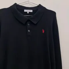 U S POLO ASSN 刺繍 ロゴ ニット ポロシャツ 長袖