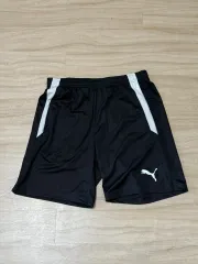 プーマ ブラック ハーフパンツ 白 LINE (M)