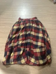 チェック バルーン スカート