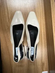 アイボリー ミュール スリングバック