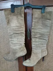 スウェード ロング ブーツ ライトブラウン レディース 235