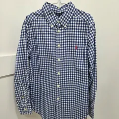 8t 140 ポロ Ralph Lauren(ラルフローレン) チェック シャツ ネイビー