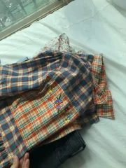 花刺繍 チェック ヴィンテージ ワンピース