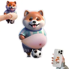  柴犬 ぷにぷにシール 3D柔らかいお腹 マシュマロシール もちもち デブ 犬 ストレス解消 かわいい 3D マシュマロ ふわふわ ステッカー 手帳用 デコレーション 携帯電話飾り 日記帳用 手芸用品(お腹の大きな子犬 E*1)